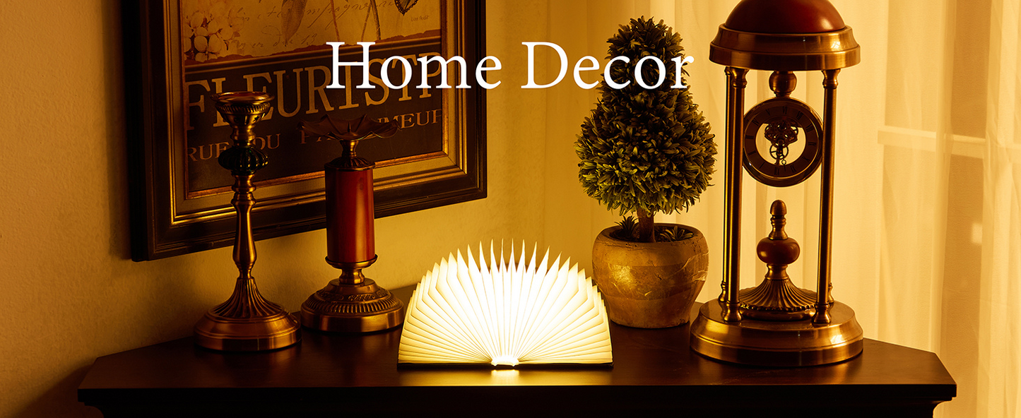 Uniquedotkart Folding Book Lamp | 3 Color Changing Magnetic LED Night Light | USB Rechargeable Portable Mood Light for Home, Bedroom, Office & Gift (Wood Finish),White