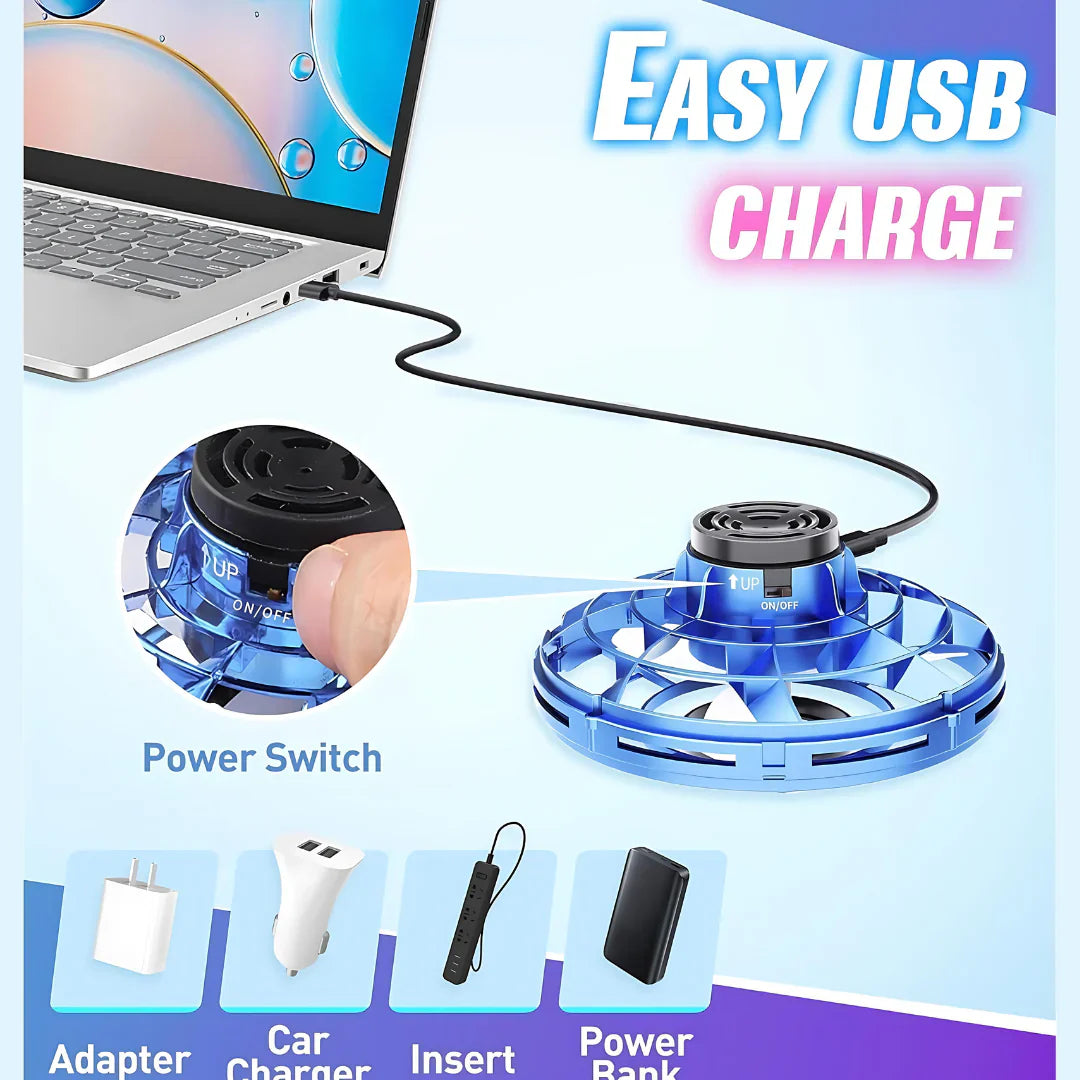 Hand Spinner Fingertip Upgrade | Mini UFO Drone Flying Spinner | Gyro Flying Spinner Decompression Toy for Adults & Kids